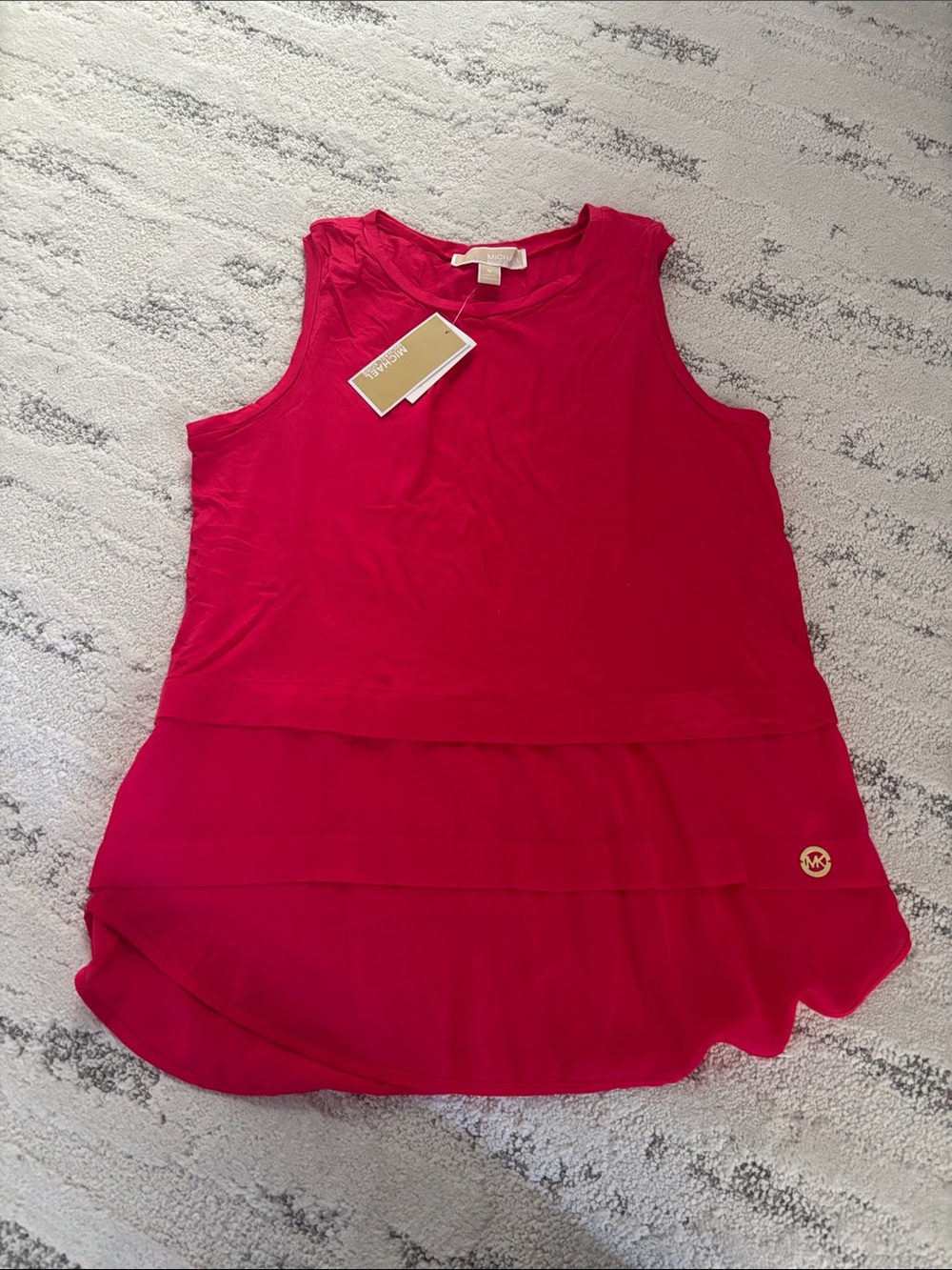 Michael Kors Layered Sleeveless Tank Top - Fuchsia